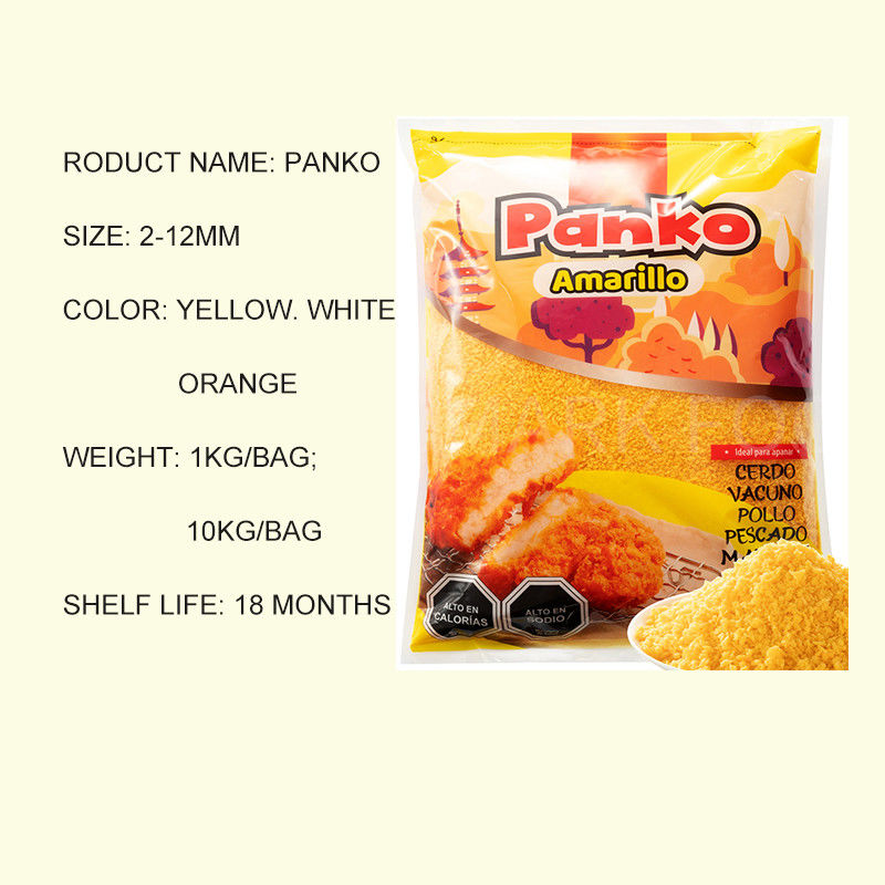 Kleurenbroodkruimels Panko Knusperige kruimels Geel Wit En Oranje Voor gebakken voedsel