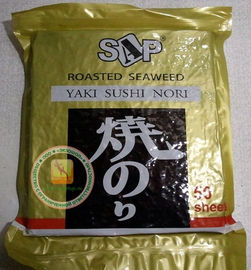 De het Zeewierbladen van Nori van Yakisushi roosterden de Gekruide Donkergroene Kleur van Zeewierspaanders